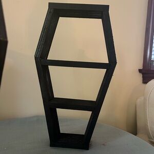 Black Coffin decor/shelf, homemade by Loop & Ladder